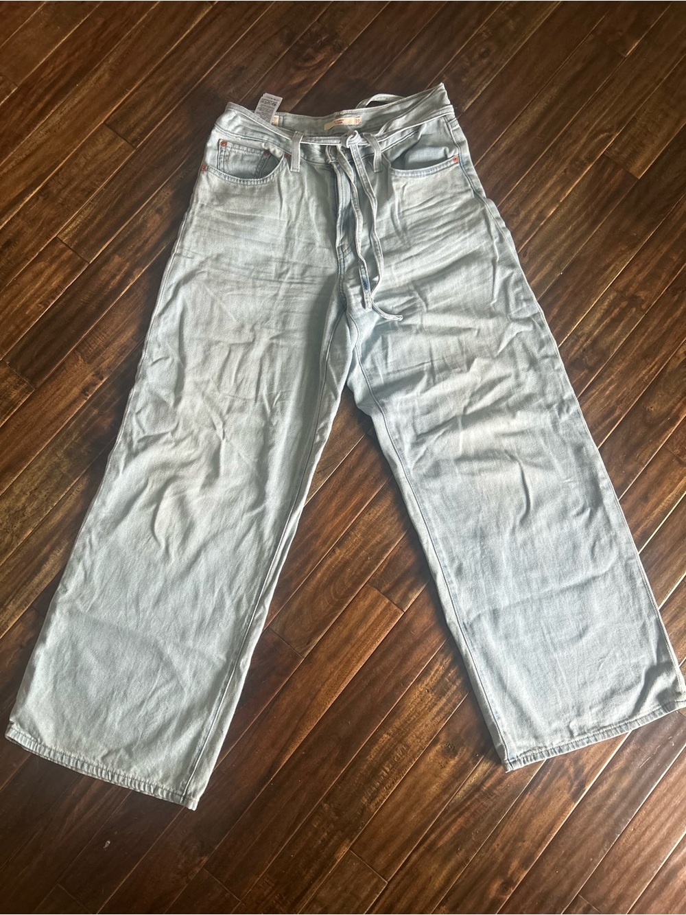 Light Blue Relaxed Fit Jeans with tie